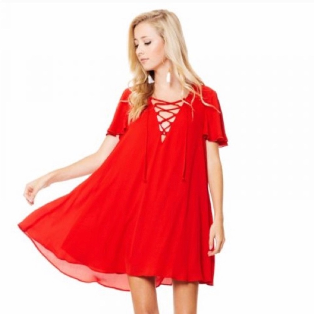 Show me your mumu Kylie Lace Up Bonfire Crisp